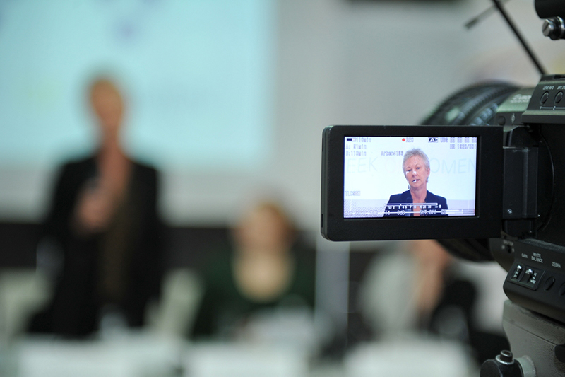 Audio and Video Content Camera recording a woman speak